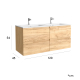 Meuble salle de bain - 120 cm - plan double vasques céramique - Effet chêne brut - A suspendre - TANIDA