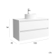 Meuble salle de bain - 100 cm - avec vasque à poser - Blanc mat - A suspendre - KARAIB