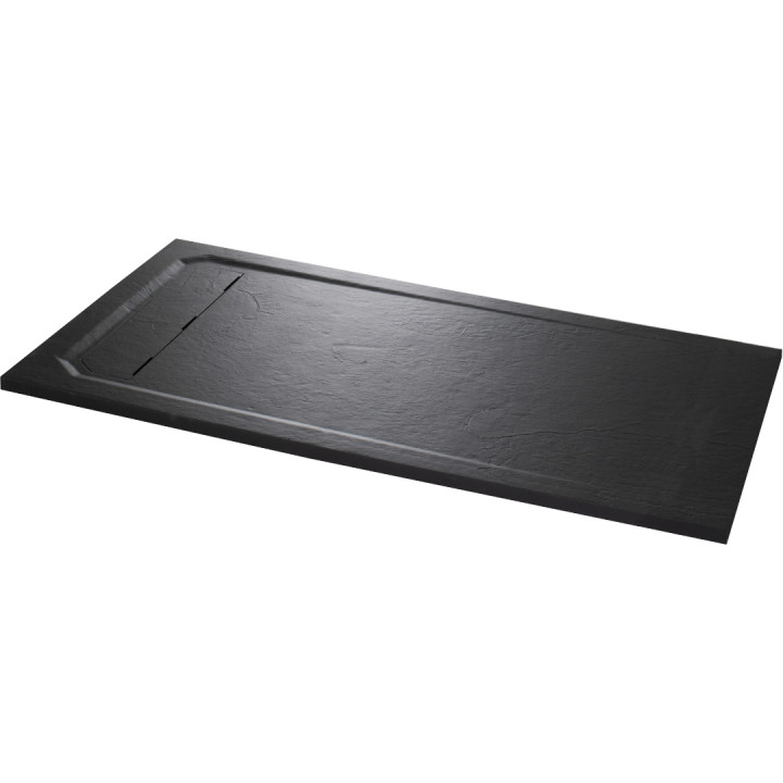 Receveur de douche extra-plat L.80 x l.140 cm Solid stone coloris noir - Belize
