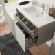 MEUBLE NORDIK 80 GRIS + PLAN VASQUE 80 RONDO SOFT TOUCH