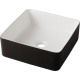 Vasque à poser carrée noire et blanche 38.5 cm - Calina