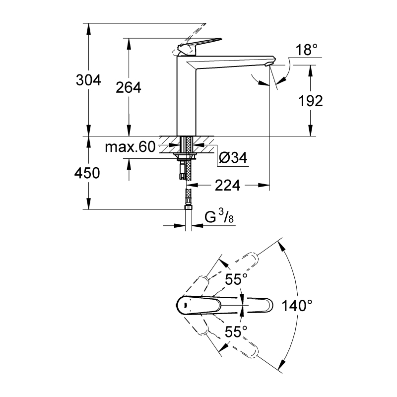 Mitigeur de cuisine Grohe - Mitigeurs dévier - Planetebain 31244002