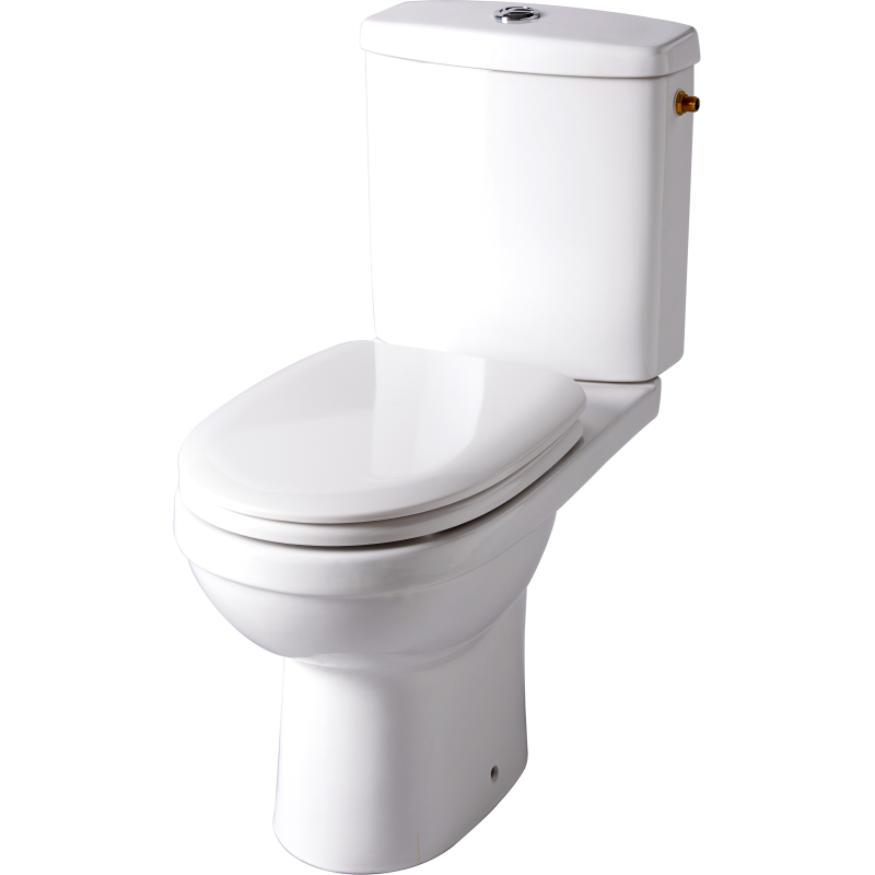 Meuble WC rétro avec cuvette WC à poser, réservoir et abattant