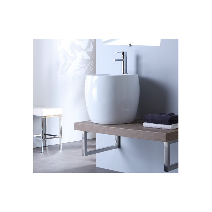 Mini lavabo totem céramique blanche ø 45 cm Élégance et moderne