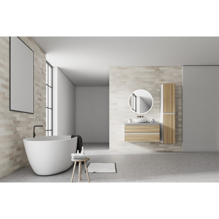 MIROIR DE SALLE DE BAIN ROND AVEC LED L - RENZO 90 CM