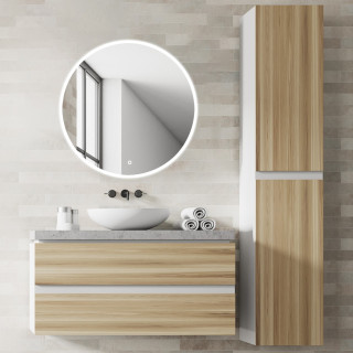 Miroir de salle de bain - 90 cm - Rond Led - RENZO