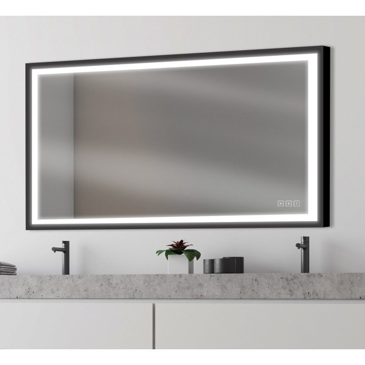 MIROIR LED RECTANGLE SWAN BLACK 75X120CM