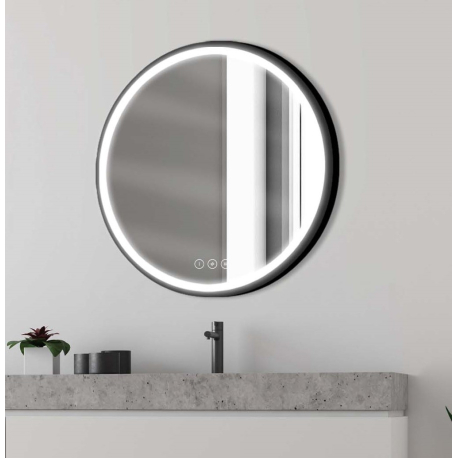 MIROIR LED ROND SWAN BLACK DIAM 75CM