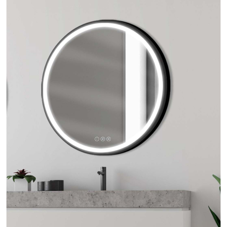 MIROIR LED ROND SWAN BLACK DIAM 90CM