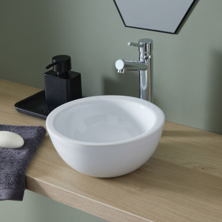 Lave mains design en bol blanc