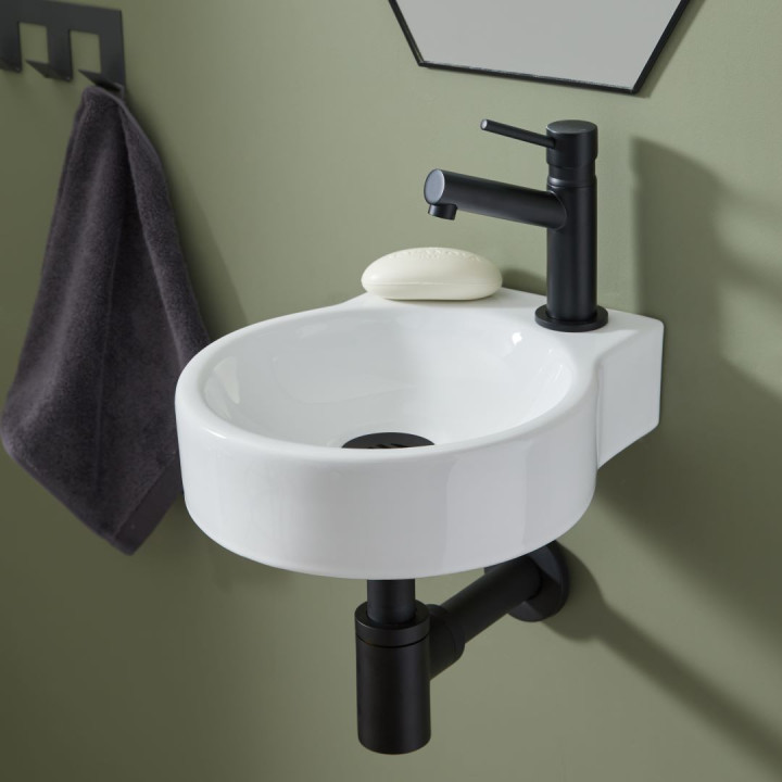 Lave-mains rond en porcelaine de qualité 161023