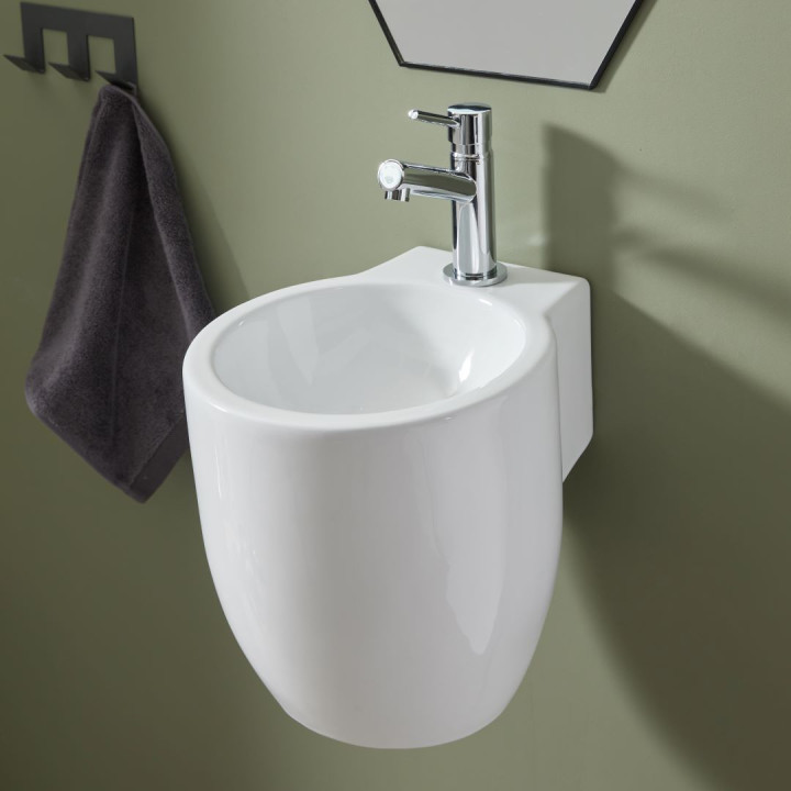 Totem Lave Mains A Suspendre Céramique Design - Planetebain