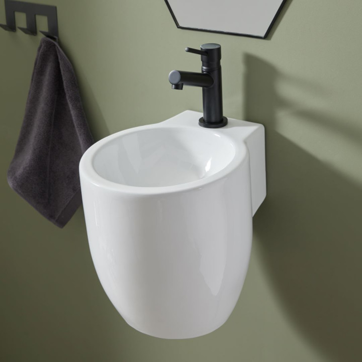 Totem Lave Mains A Suspendre Céramique Design - Planetebain