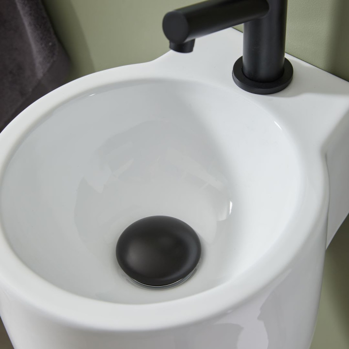 Totem Lave Mains A Suspendre Céramique Design - Planetebain