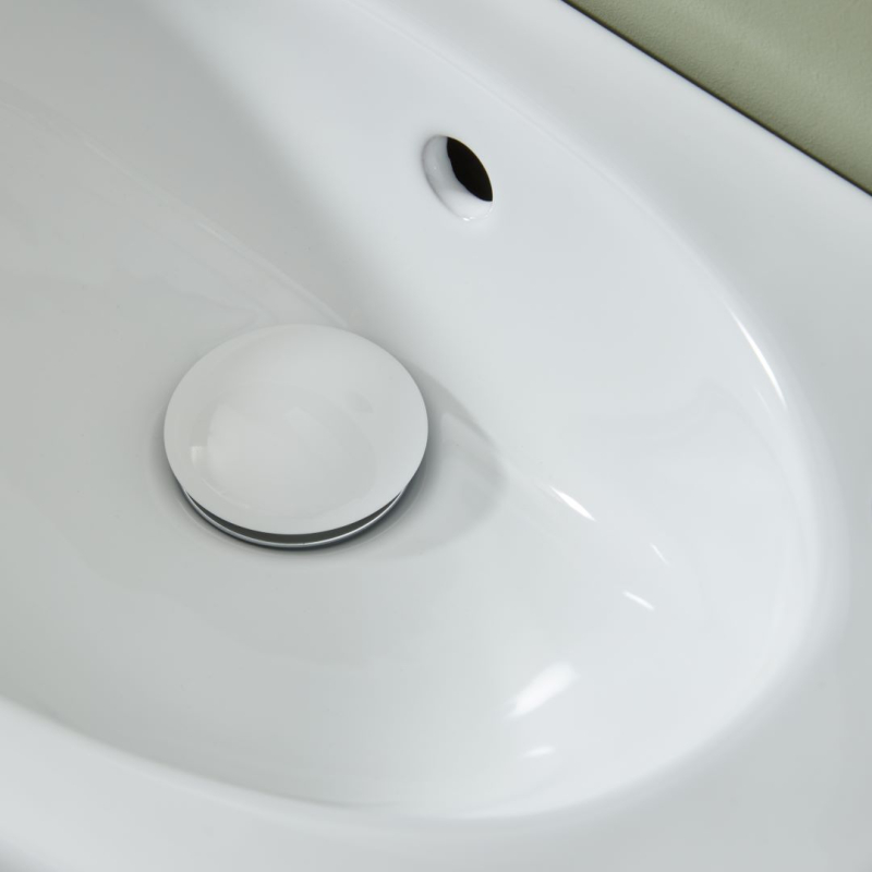 Vente bonde clic clac avec trop plein blanc brillant pour lavabo