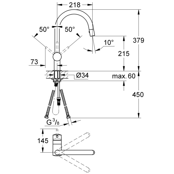 Mitigeur Minta grohe - Mitigeurs dévier marque Grohe 32488000