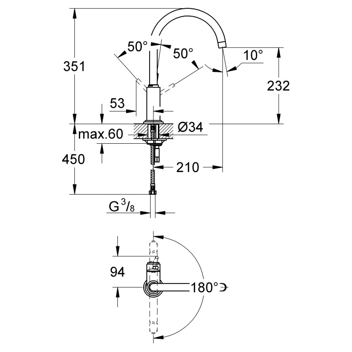 Mitigeur Grohe pour - Robinet de cuisine Grohe - Planetebain 32296000