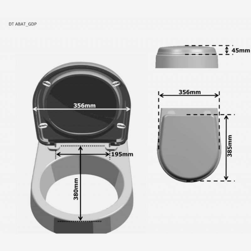 Achat abattant cuvette wc gain de place blanc thermodur