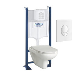 Pack WC suspendu Lagon, en porcelaine vitrifiée avec abattant +  bâti-support universel, GoodHome