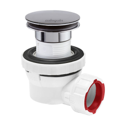 Siphon lavabo laiton chrome avec tubulure + rosace sl211b