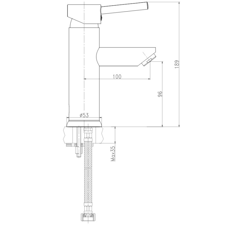 MITIGEUR LAVABO DECO CHROME