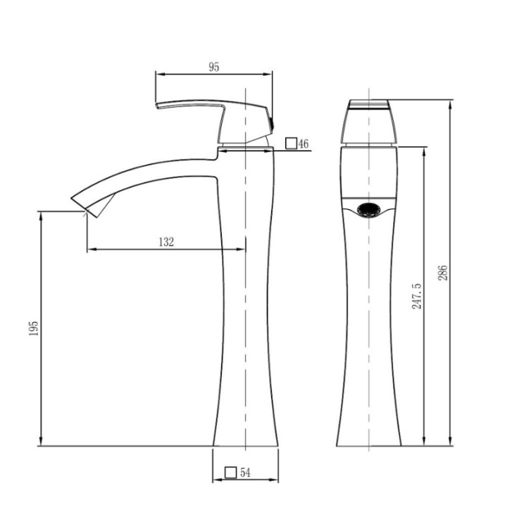 Mitigeur lavabo haut chromé laiton 29 cm - Barok design élégant