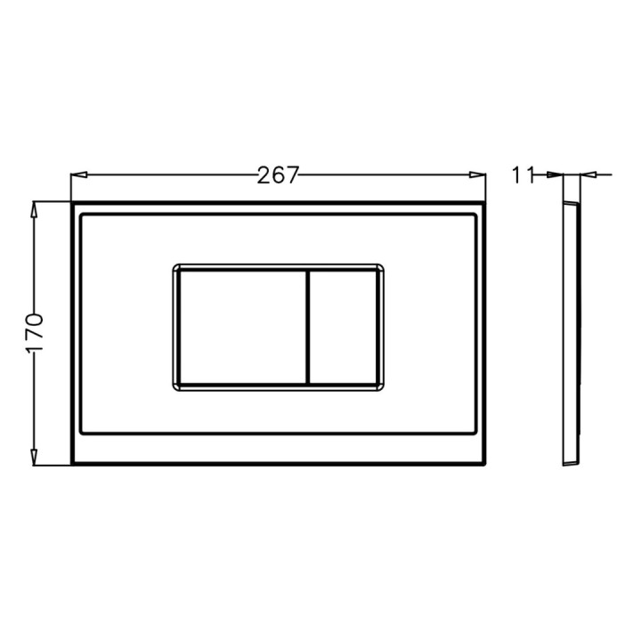 Plaque de déclenchement WC bouton noir mat pour bati ero