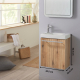 Ensemble meuble avec lave-mains Strié Bois Hamac pour Robinet à gauche solo