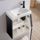Pack lave-mains Noir Mat avec vasque design - Robinetterie Eau froide à droite - L.42.5 X H. 52.5 cm - Hamac 3