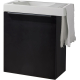 Pack lave-mains Meuble Noir mat avec Poignée noire et porte serviette - robinetterie eau froide à gauche - L.48XH.52.5 cm