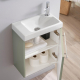 Meuble lave mains vert de gris + Lave mains Hamac  3 + robinet eau froide à droite