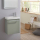 Lave-mains complet avec meuble couleur vert de gris + mitigeur eau chaude/eau froide à droite