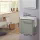 Pack lave mains couleur vert de gris avec lave mains et porte serviette intégré + mitigeur à gauche