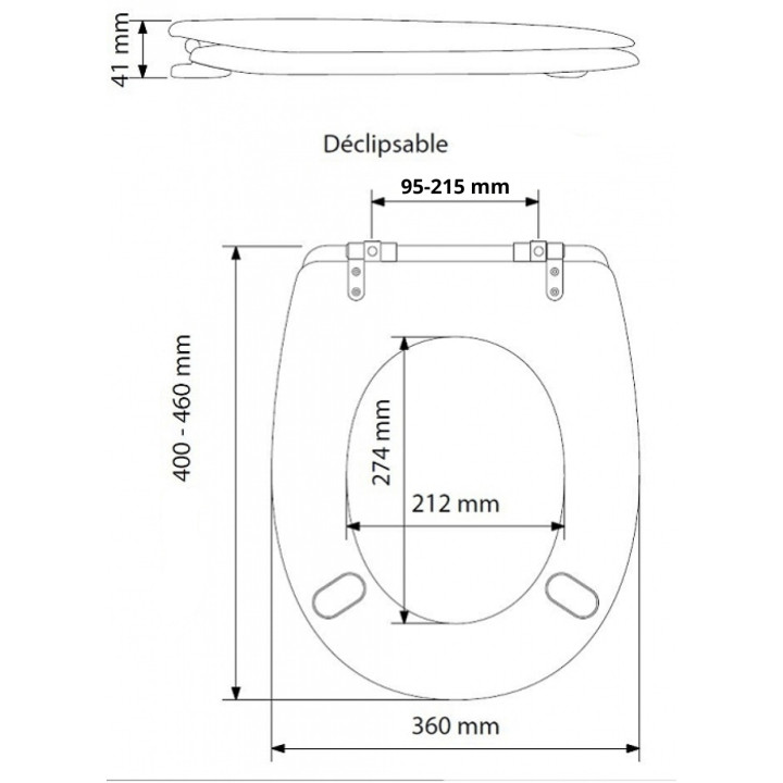 Abattant WC Blanc, Déclipsable, Fermeture Douce en Bois - Agathe
