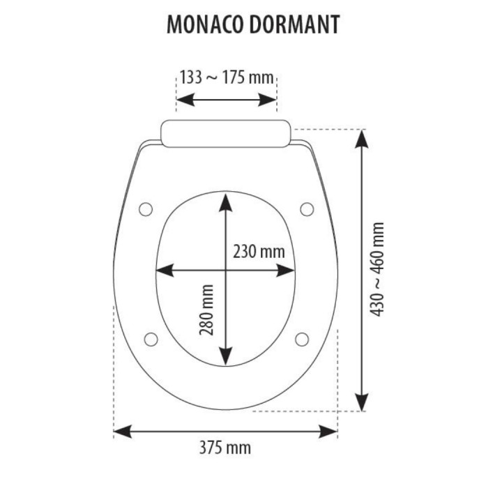 Abattant WC blanc - Forme ovale - Monaco